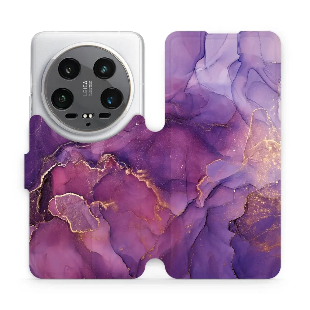 Handyhülle mit klappe für Xiaomi 14 Ultra, Mobiwear Book, Violett