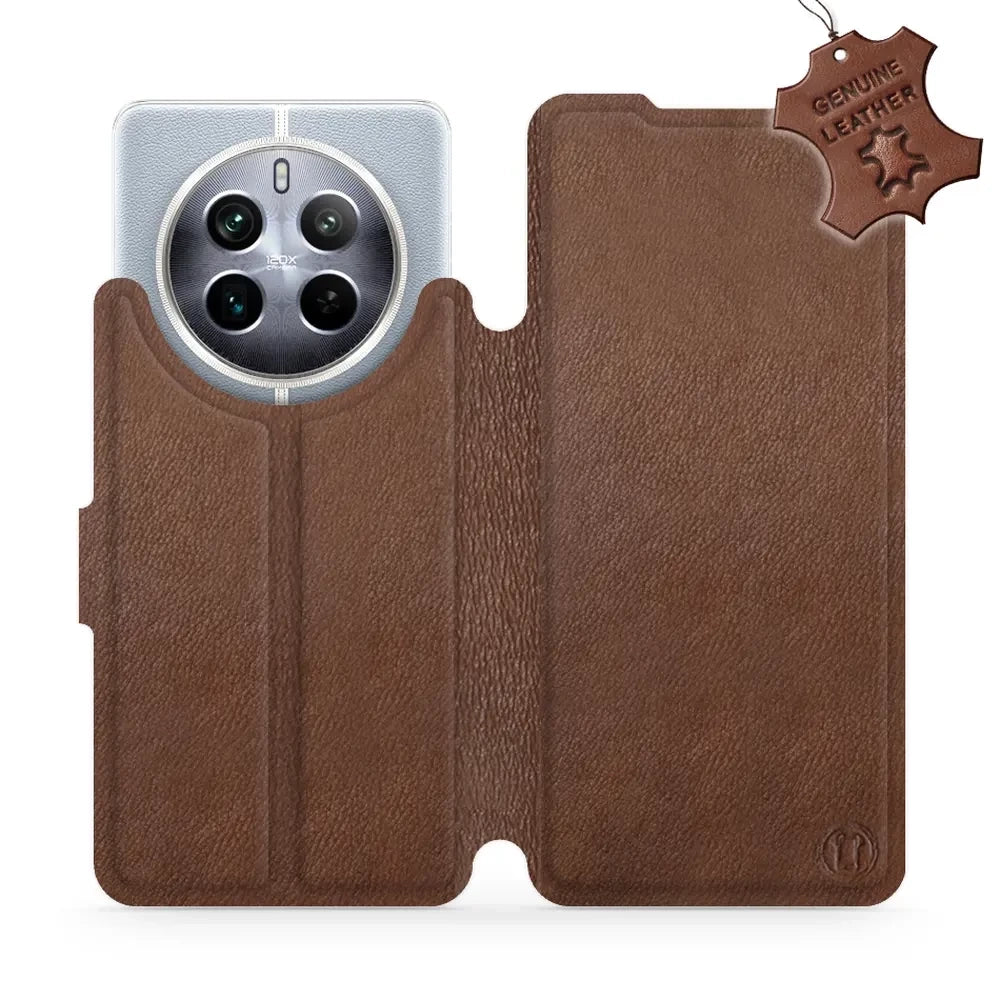 Echtleder Handyhülle für Realme 12 5G, Mobiwear Leather, Braun