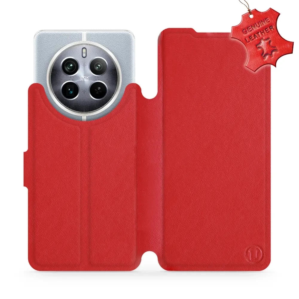 Echtleder Handyhülle für Realme 12 5G, Mobiwear Leather, Rot