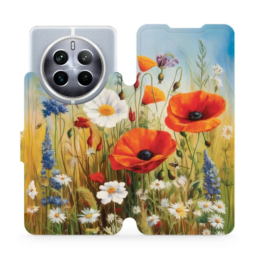 Handyhülle mit klappe für Realme 12 5G, Mobiwear Book, Wiesenblumen