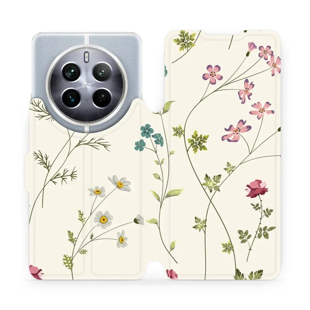 Handyhülle mit klappe für Realme 12 Pro Plus, Mobiwear Book, Feldblumen