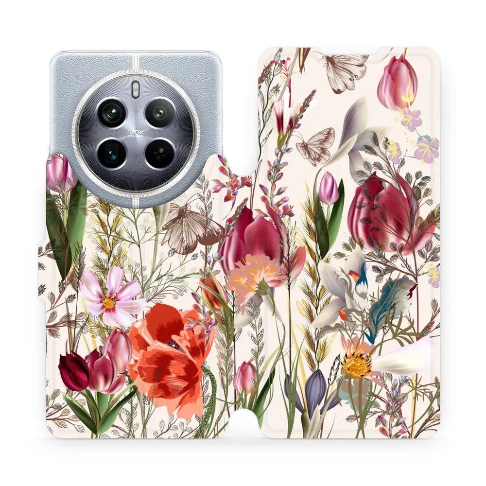 Handyhülle mit klappe für Realme 12 Pro+, Mobiwear Book, Blumenstrauß