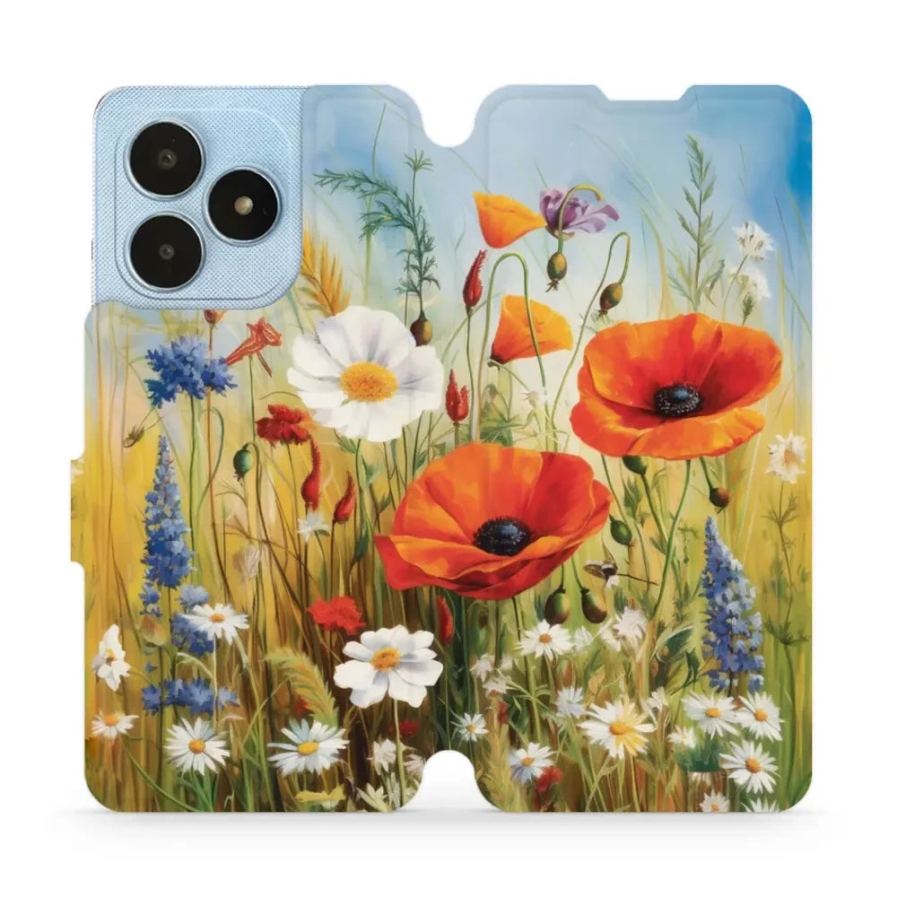 Handyhülle mit klappe für Realme Note 50, Mobiwear Book, Wiesenblumen