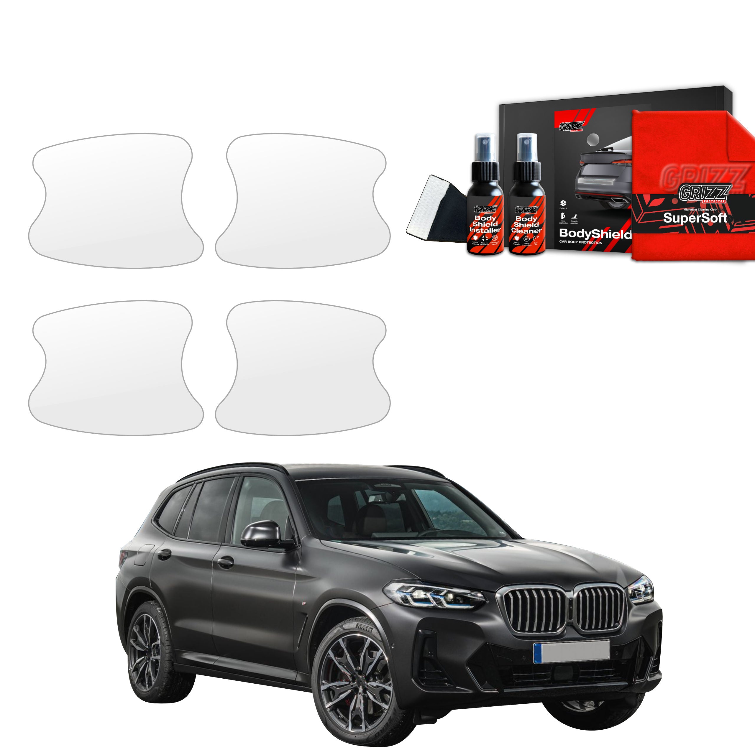 4in1 Schutzfolie Grizz Protector für Türgriffmulden - BMW X3 (2021-2024)