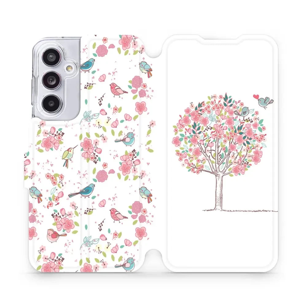 Handyhülle mit klappe für Galaxy A55 5G, Mobiwear Book, Rosa Hain