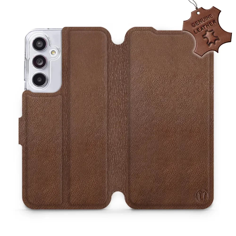 Echtleder Handyhülle für Galaxy A55 5G, Mobiwear Leather, Braun
