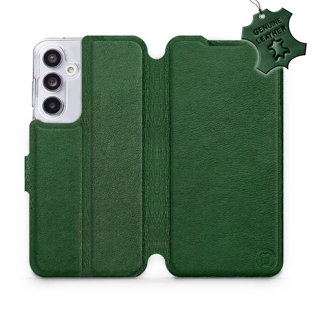 Echtleder Handyhülle für Galaxy A55 5G, Mobiwear Leather, Grün