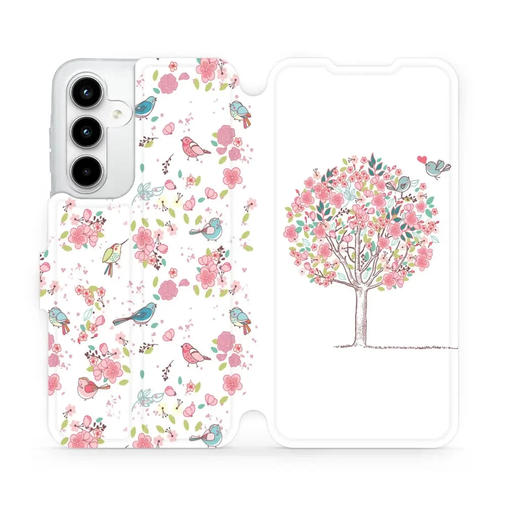 Handyhülle mit klappe für Galaxy A35 5G, Mobiwear Book, Rosa Hain