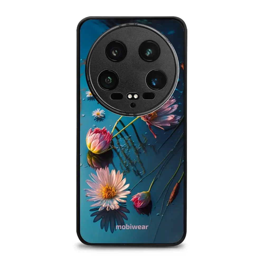Handyhülle für Xiaomi 14 Ultra, Mobiwear Glossy Case, Blau-Blumig