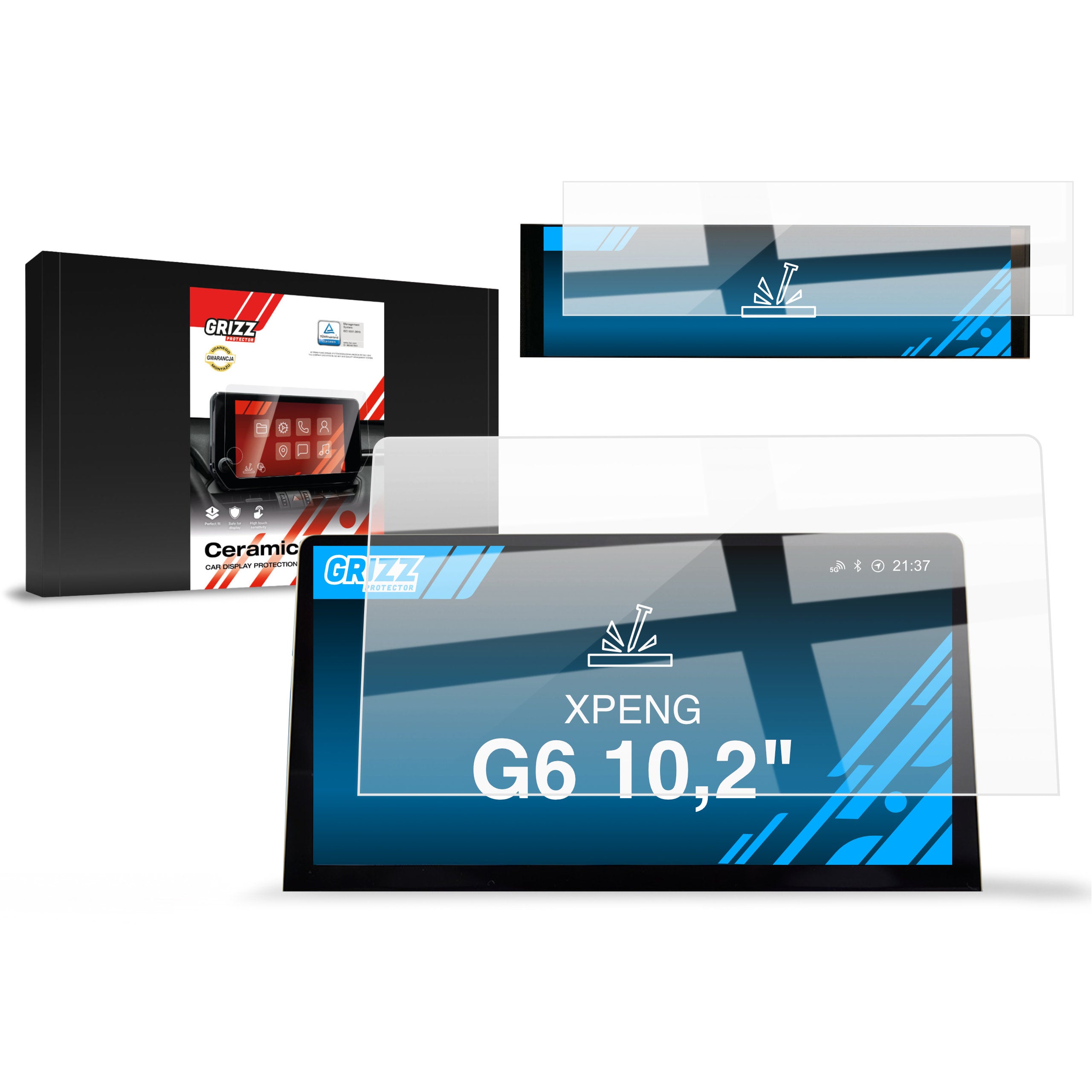 Keramische Autodisplayfolie 2in1 für XPENG G6 10,2" (2023-2024), Grizz Protector
