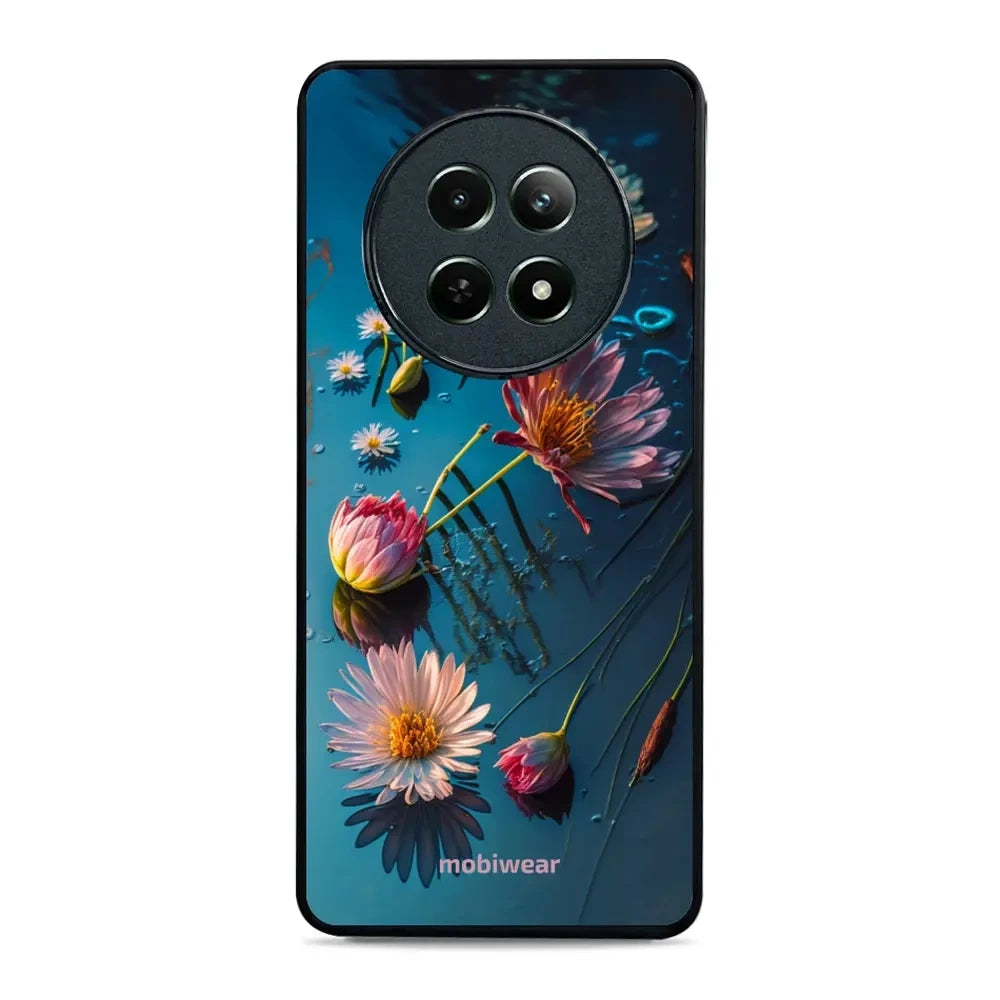 Handyhülle für Realme 12 5G, Mobiwear Glossy Case, Blau-Blumig