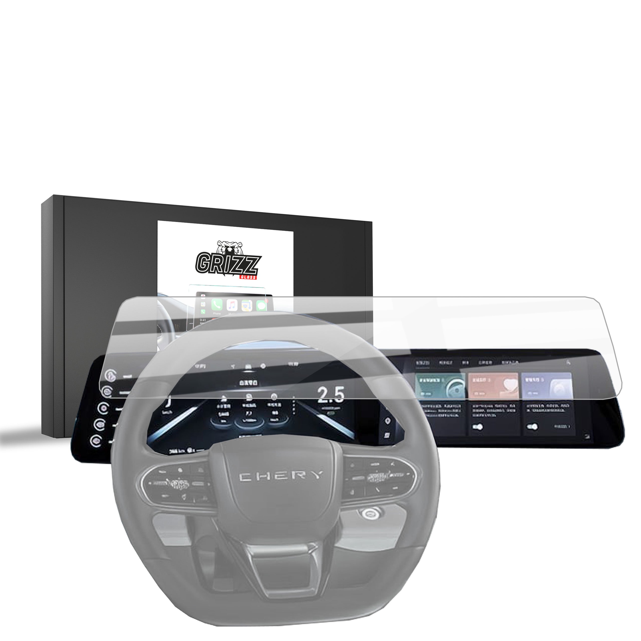 Keramische Autodisplayfolie für Chery Tiggo 7 24,6" (2025-2026), Grizz Protector