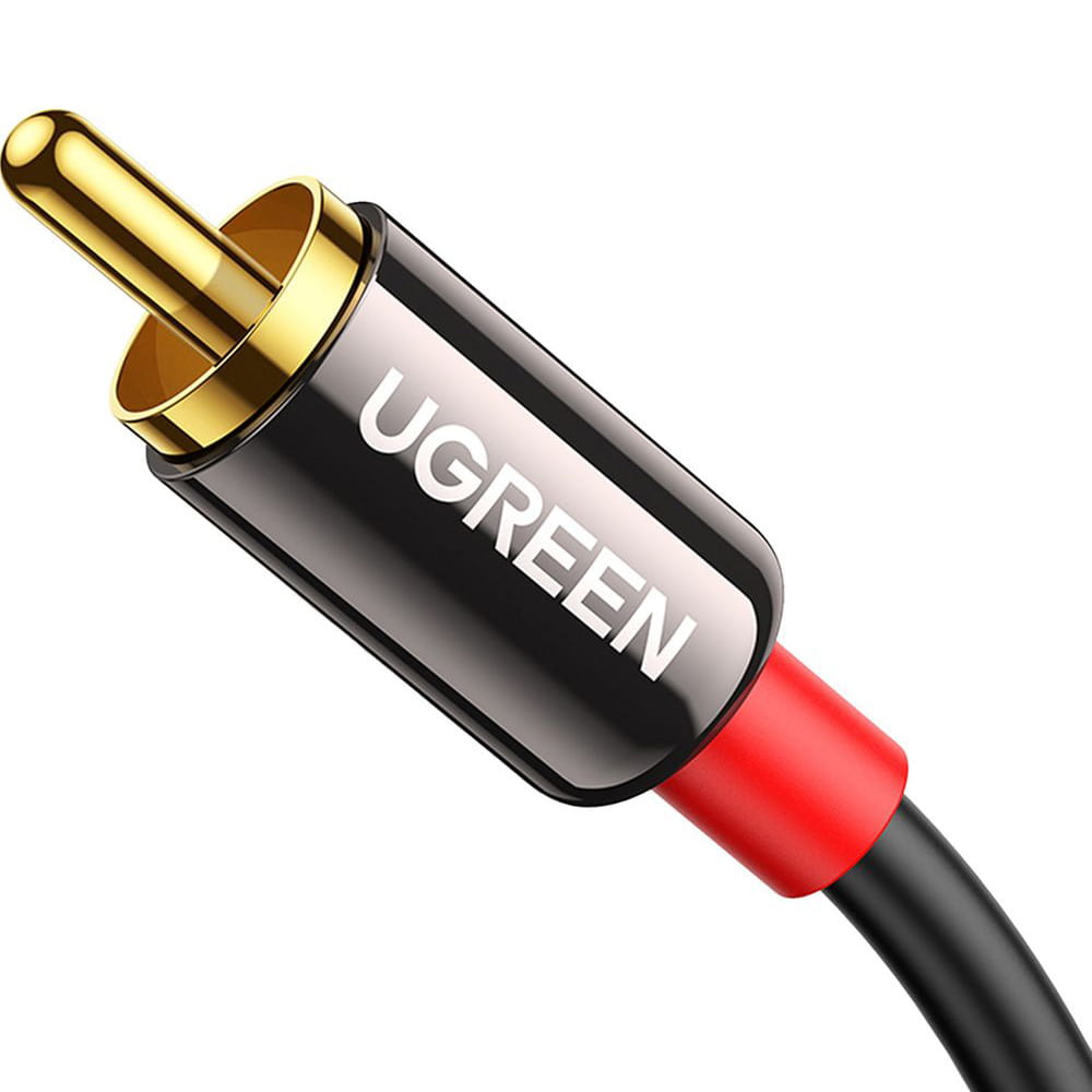Audiokabel Ugreen 3,5 mm mini jack (männlich), 2x RCA, 5 m, Schwarz