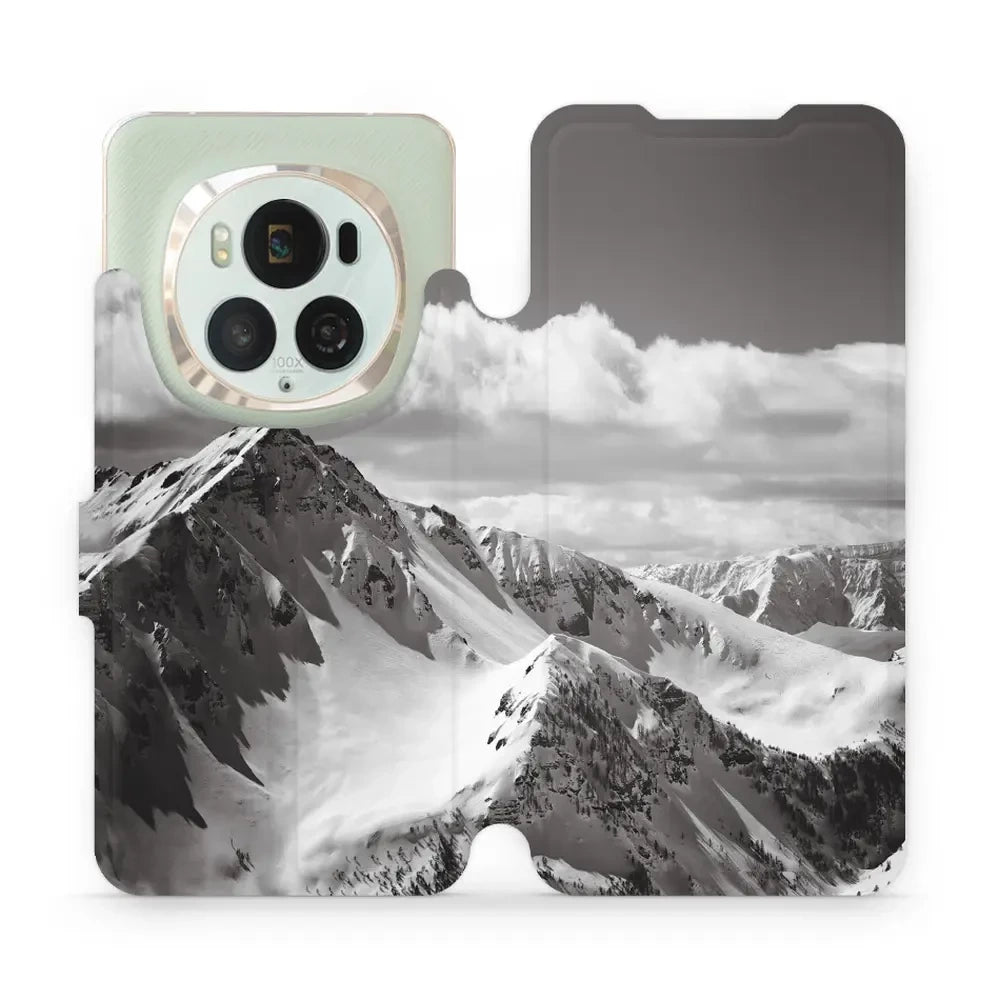 Handyhülle mit klappe für Honor Magic6 Pro, Mobiwear Book, Berggipfel
