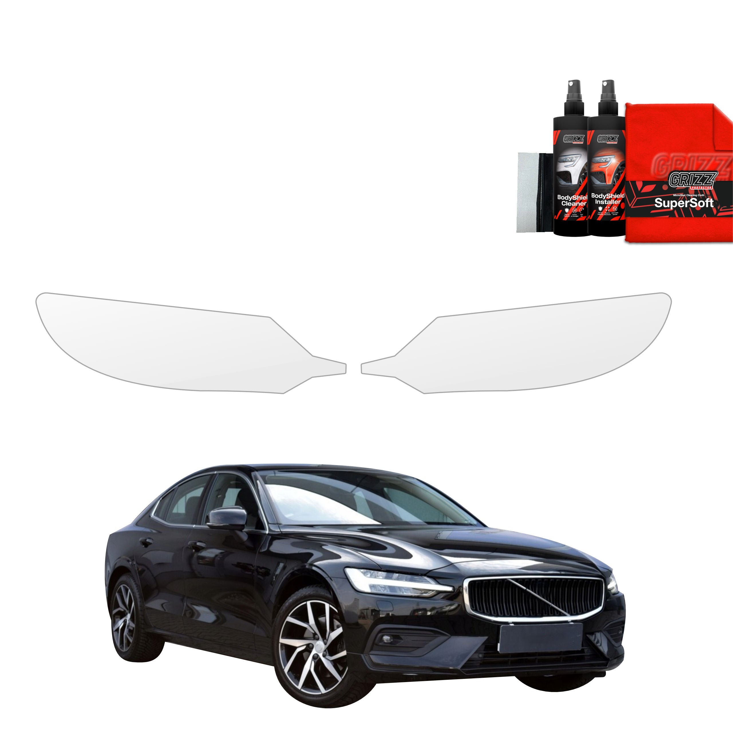 2in1 Schutzfolie Grizz Protector für Scheinwerfer - Volvo S60 3 Sedan 4D (2019-2024)