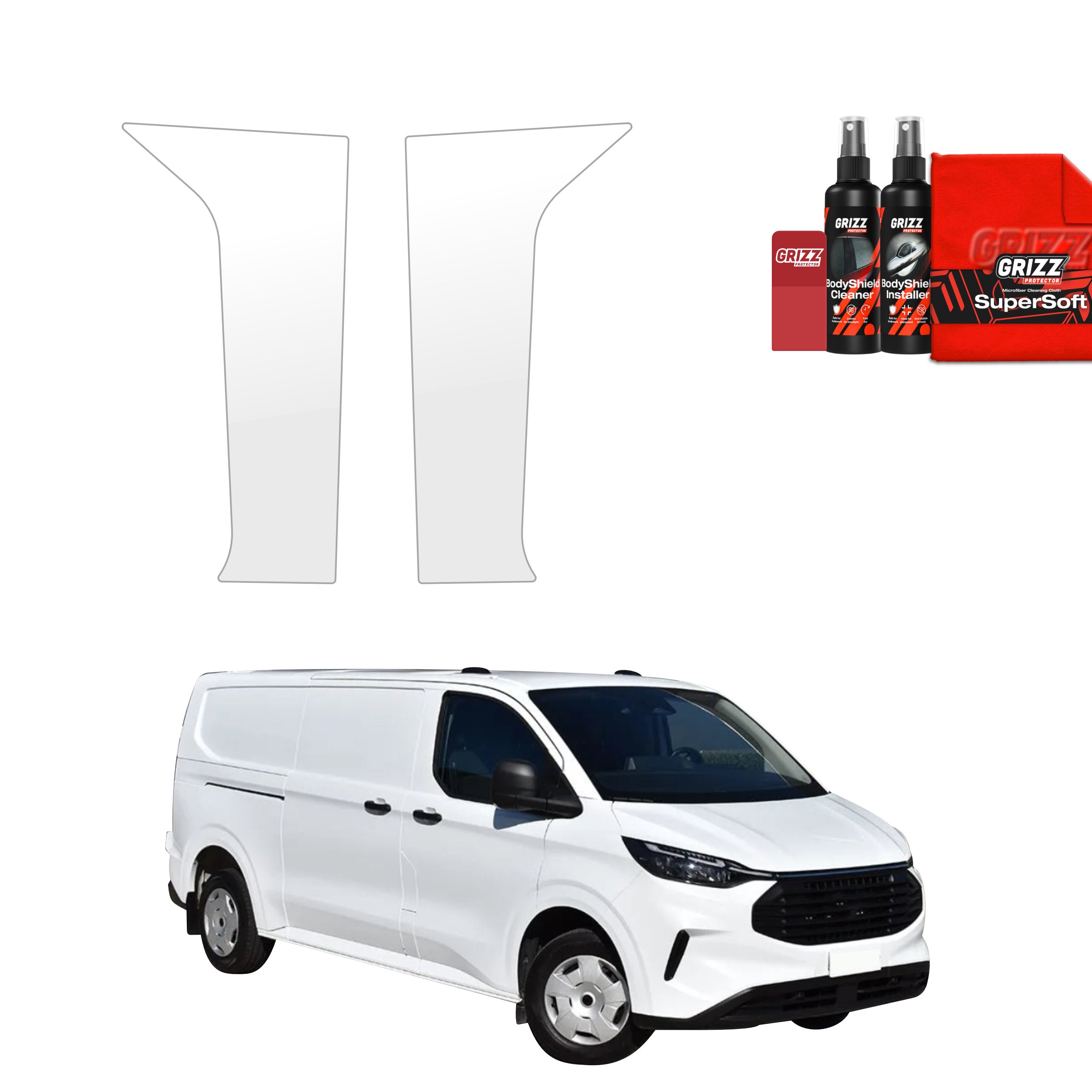2in1 Schutzfolie Grizz Protector für B-Säule - Ford Custom (2023-2026)
