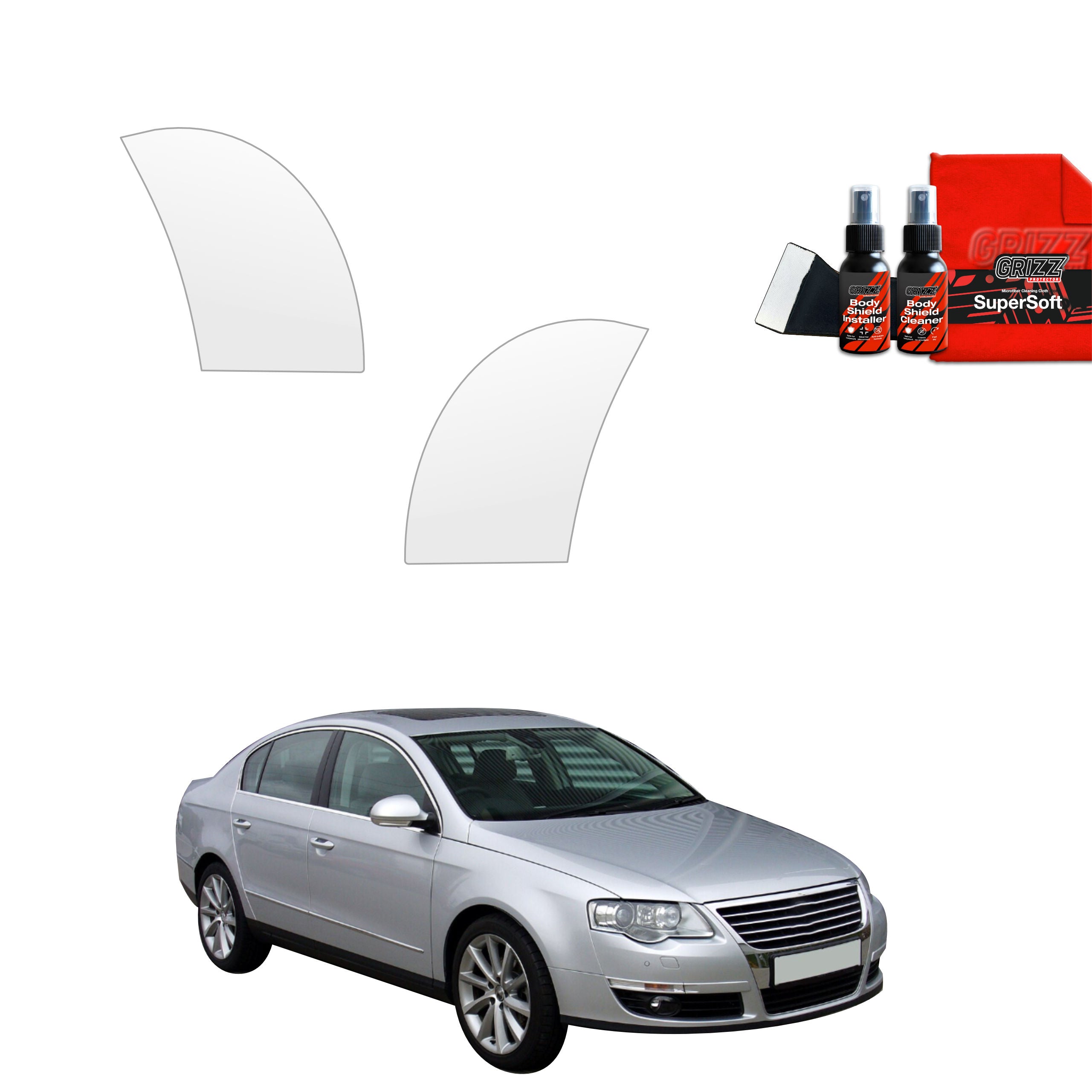 4in1 Schutzfolie Grizz Protector für hinteren & vorderen Seitenschwelle - Volkswagen Passat B6 Sedan (2005-2010)