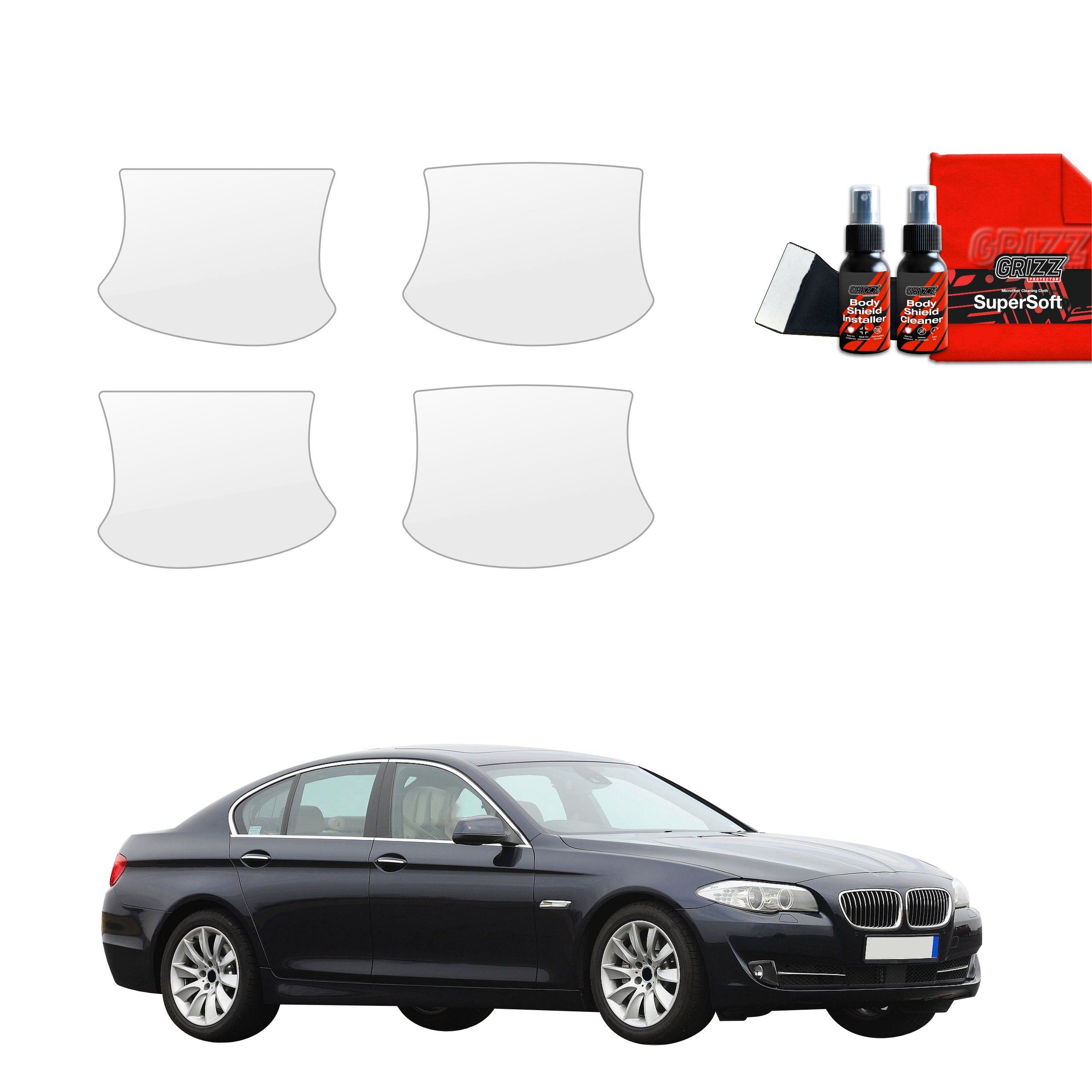 4in1 Schutzfolie Grizz Protector für Türgriffmulden - BMW 5 F10 Sedan PreLCI (2010-2012)