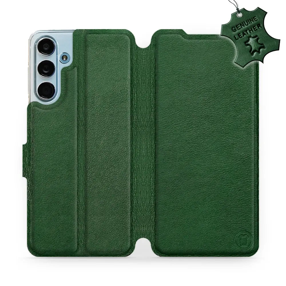 Echtleder Handyhülle für Galaxy M55 5G, Mobiwear Leather, Grün