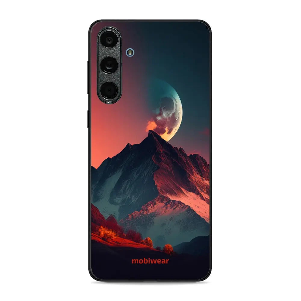 Handyhülle für Galaxy M55 5G, Mobiwear Glossy Case, Gebirgsdämmerung
