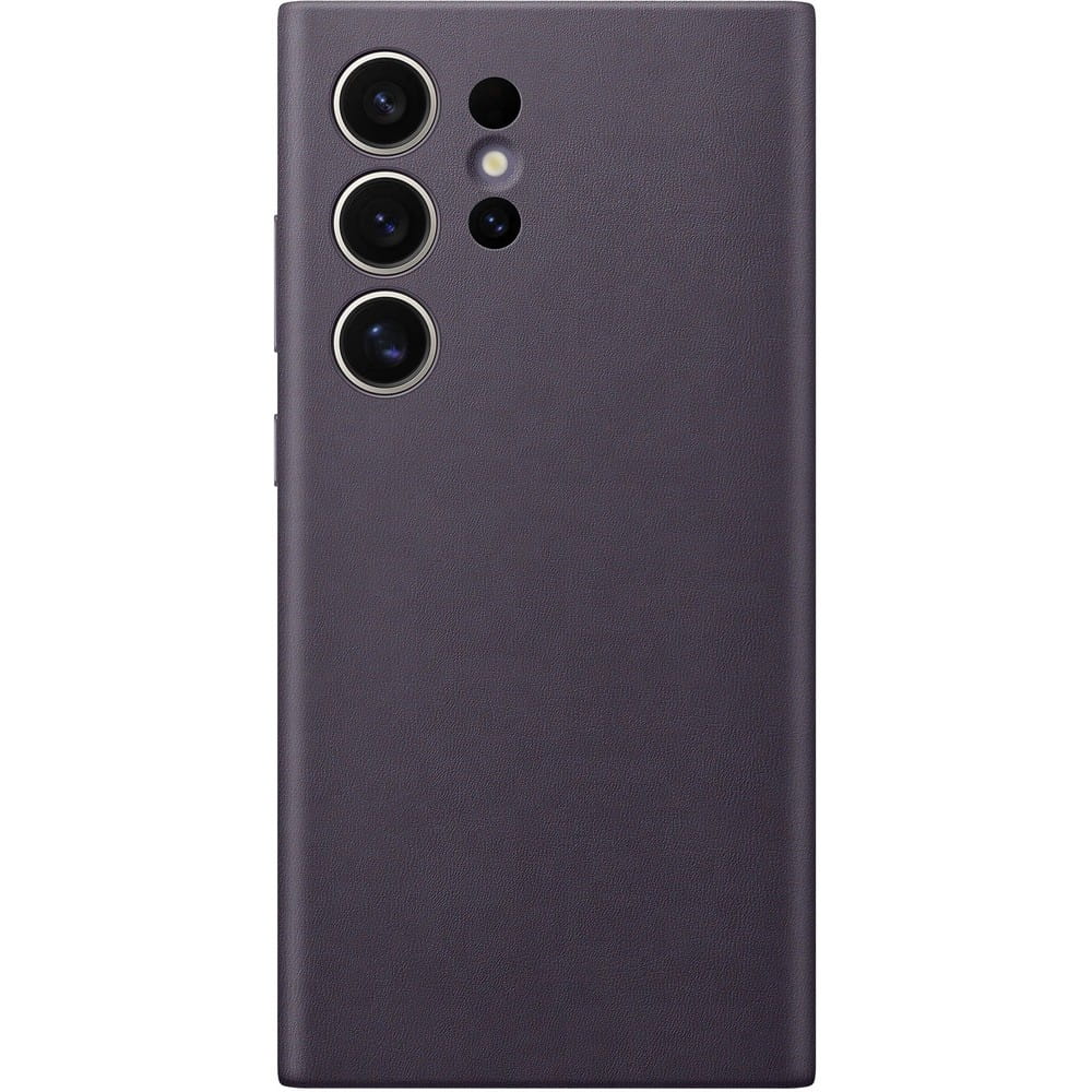 Schutzhülle für Galaxy S24 Ultra, Samsung Vegan Leather Cover, Dunkelviolett