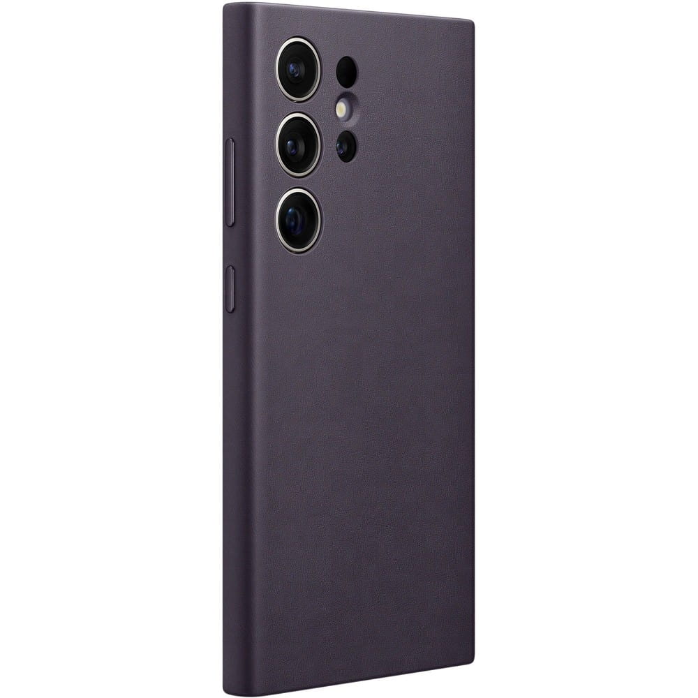 Schutzhülle für Galaxy S24 Ultra, Samsung Vegan Leather Cover, Dunkelviolett