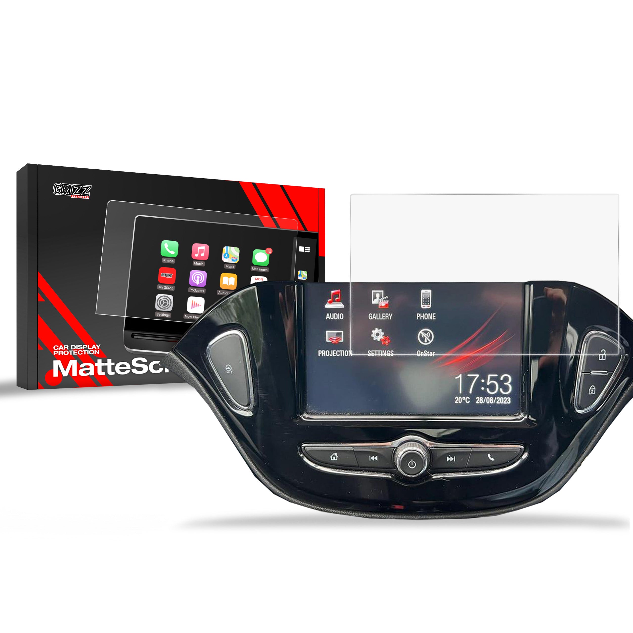 Matte Autodisplayfolie für Opel Adam 7" (2012-2019), Grizz Protector