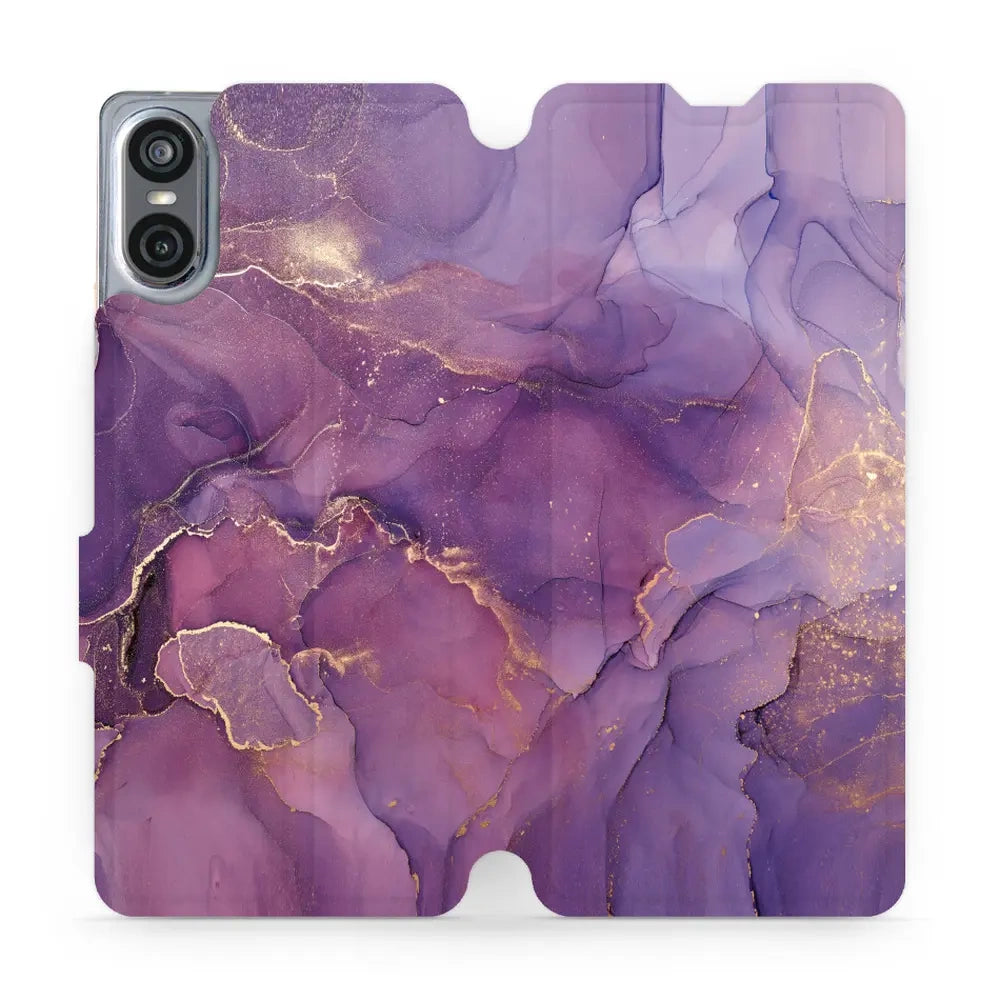 Handyhülle mit klappe für Sony Xperia 10 VI, Mobiwear Book, Violett