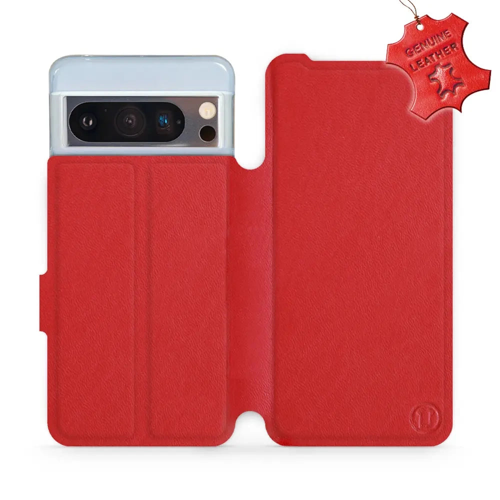 Echtleder Handyhülle für Google Pixel 8 Pro, Mobiwear Leather, Rot