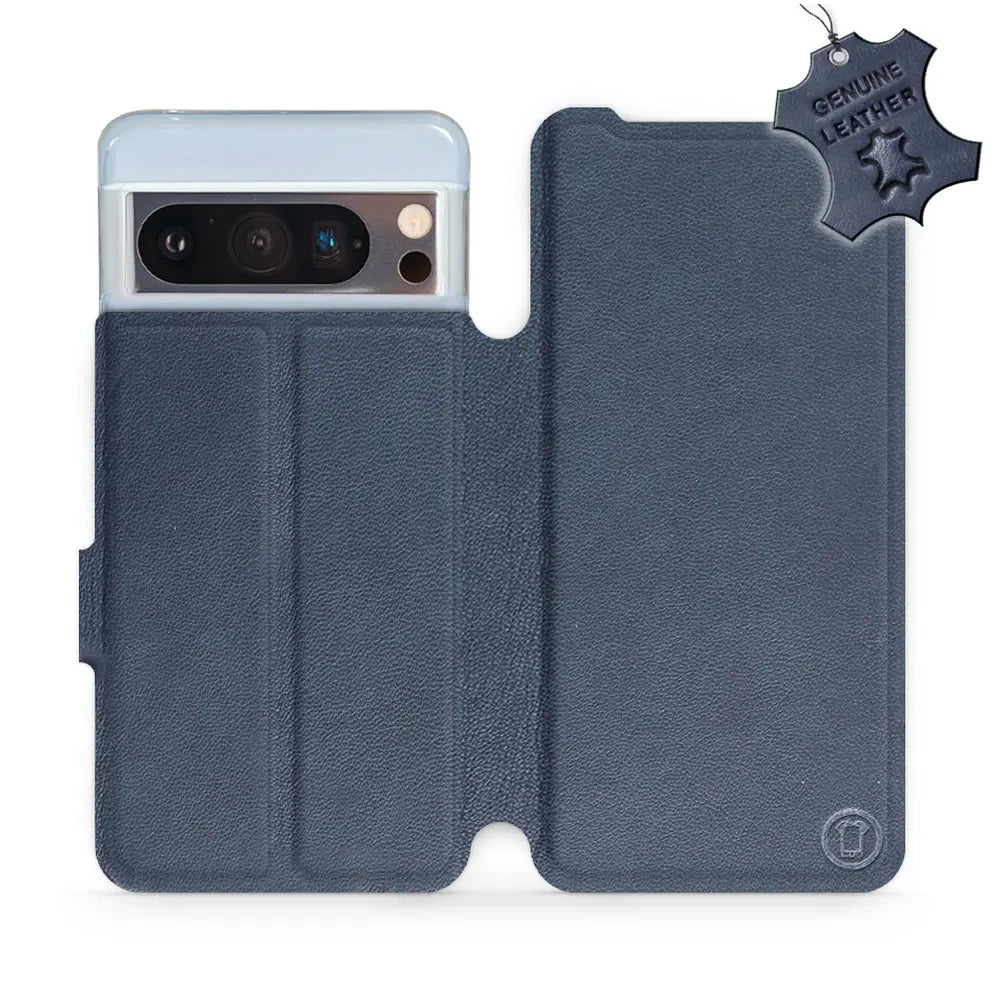 Echtleder Handyhülle für Google Pixel 8 Pro, Mobiwear Leather, Dunkelblau