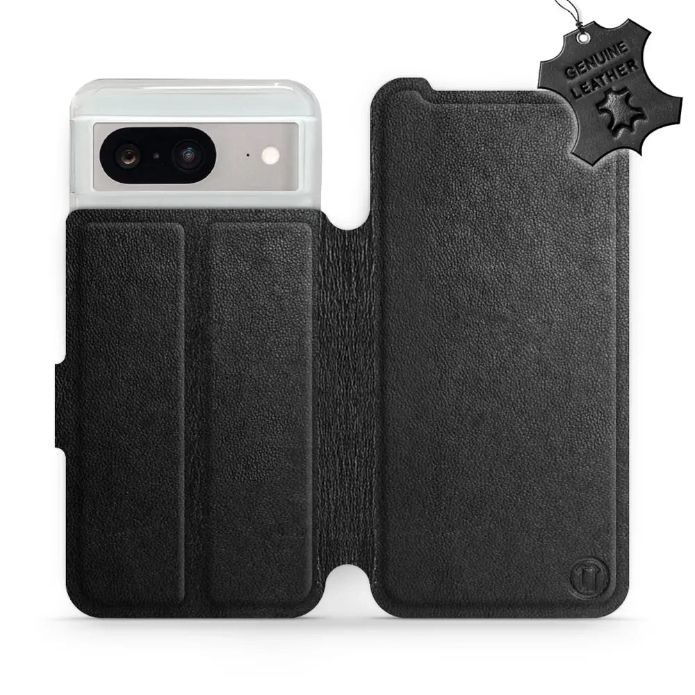 Echtleder Handyhülle für Google Pixel 8, Mobiwear Leather, Schwarz