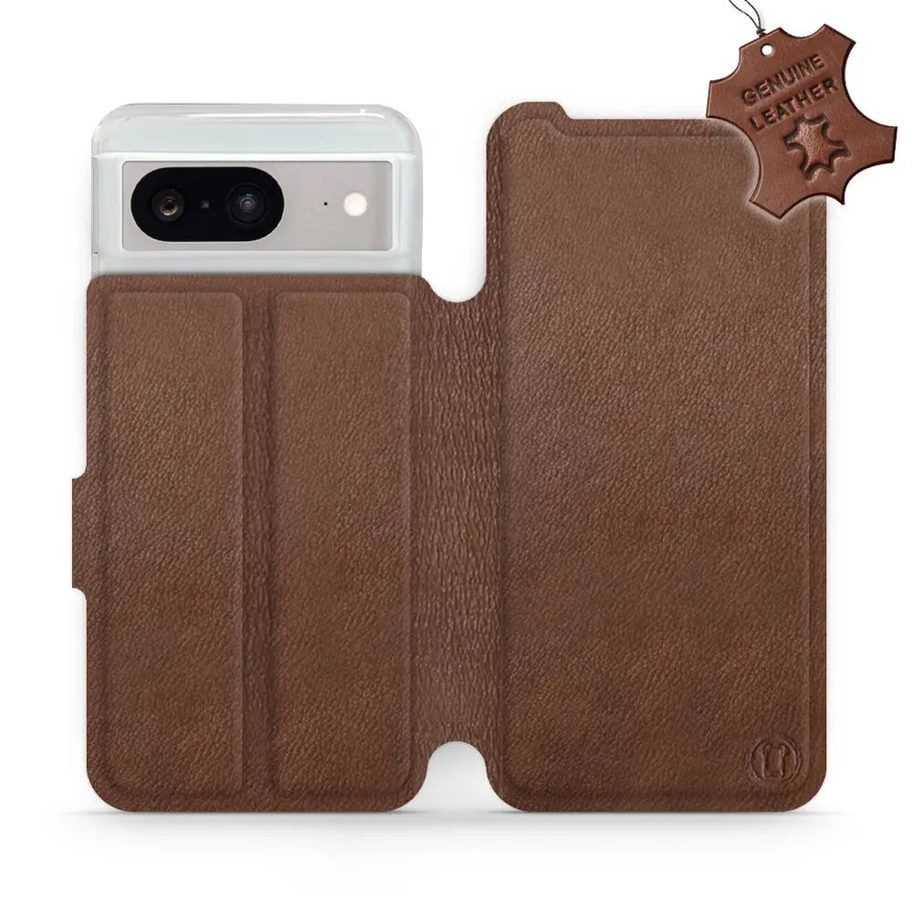 Echtleder Handyhülle für Google Pixel 8, Mobiwear Leather, Braun