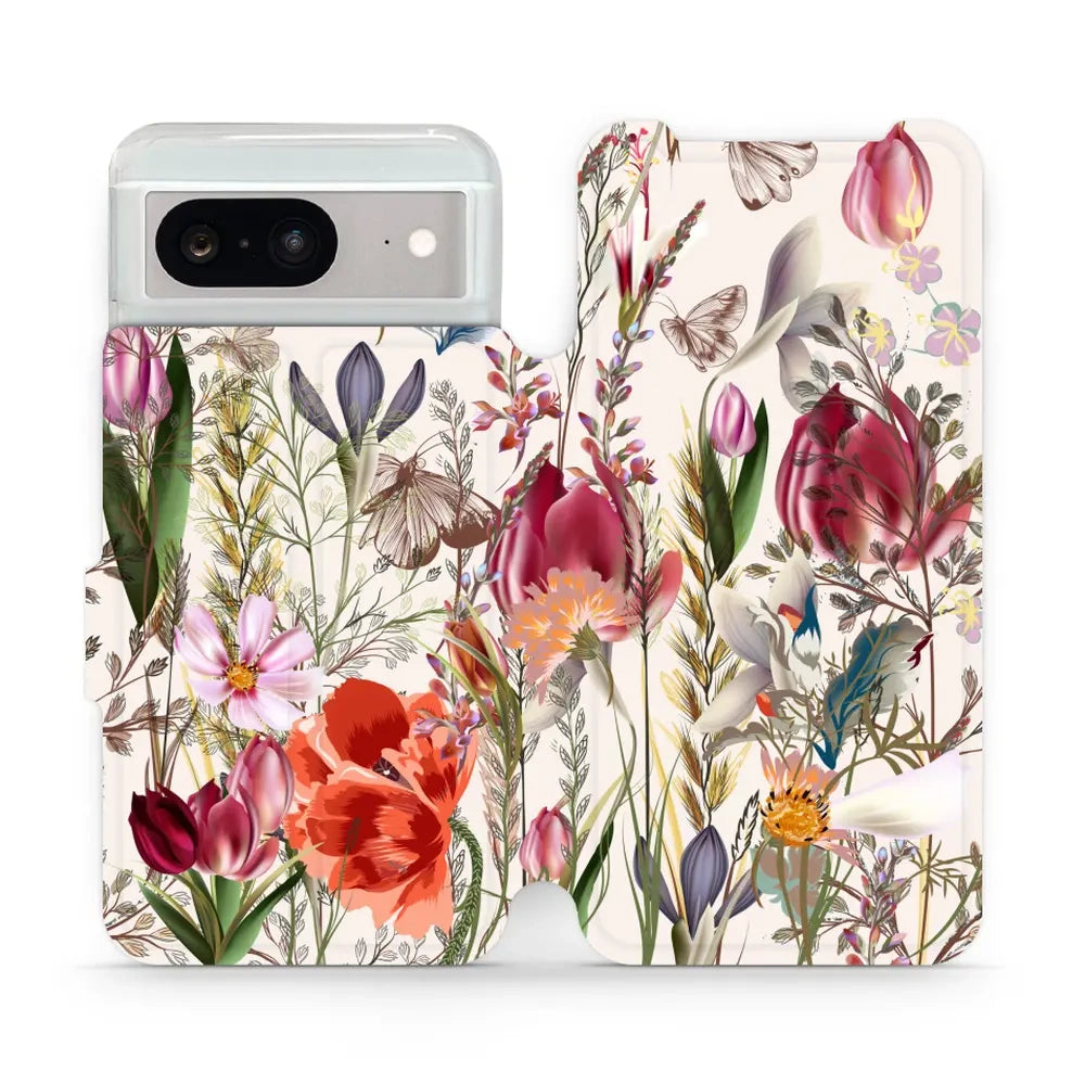 Handyhülle mit klappe für Google Pixel 8, Mobiwear Book, Blumenstrauß
