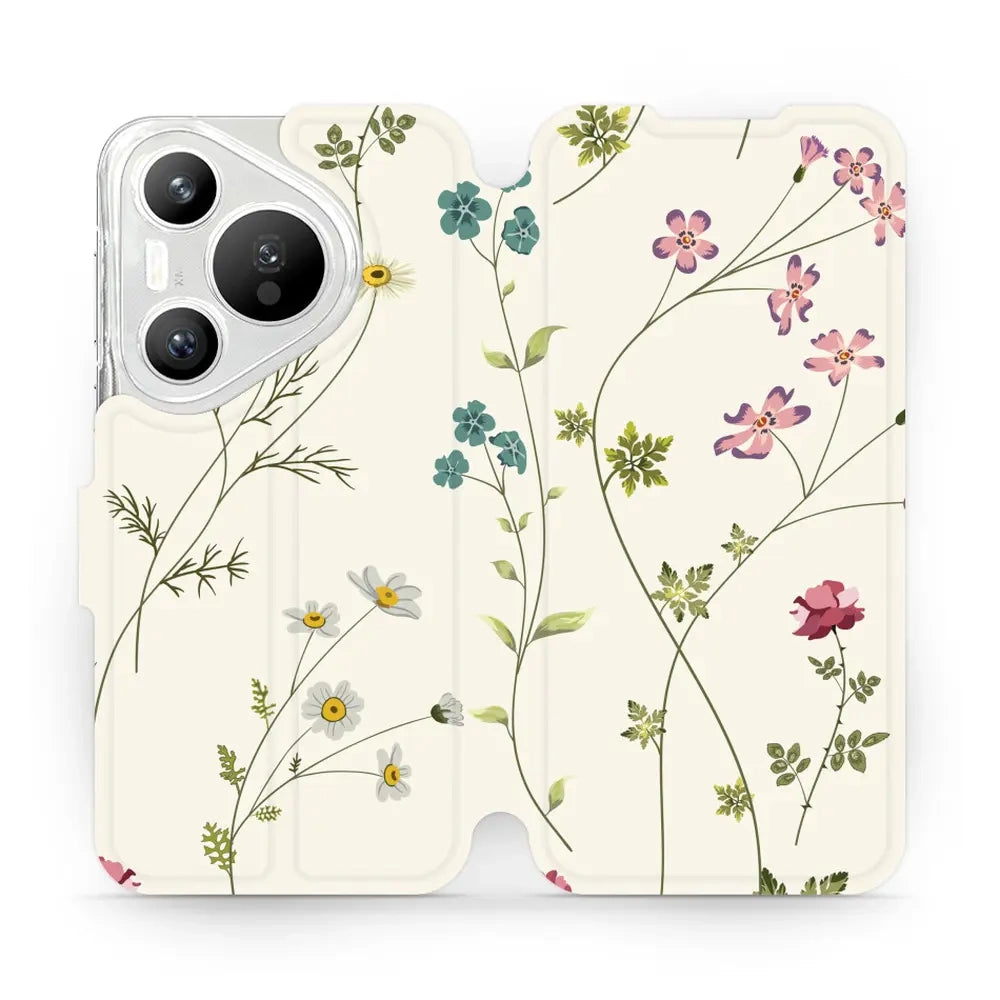 Handyhülle mit klappe für Huawei Pura 70, Mobiwear Book, Feldblumen