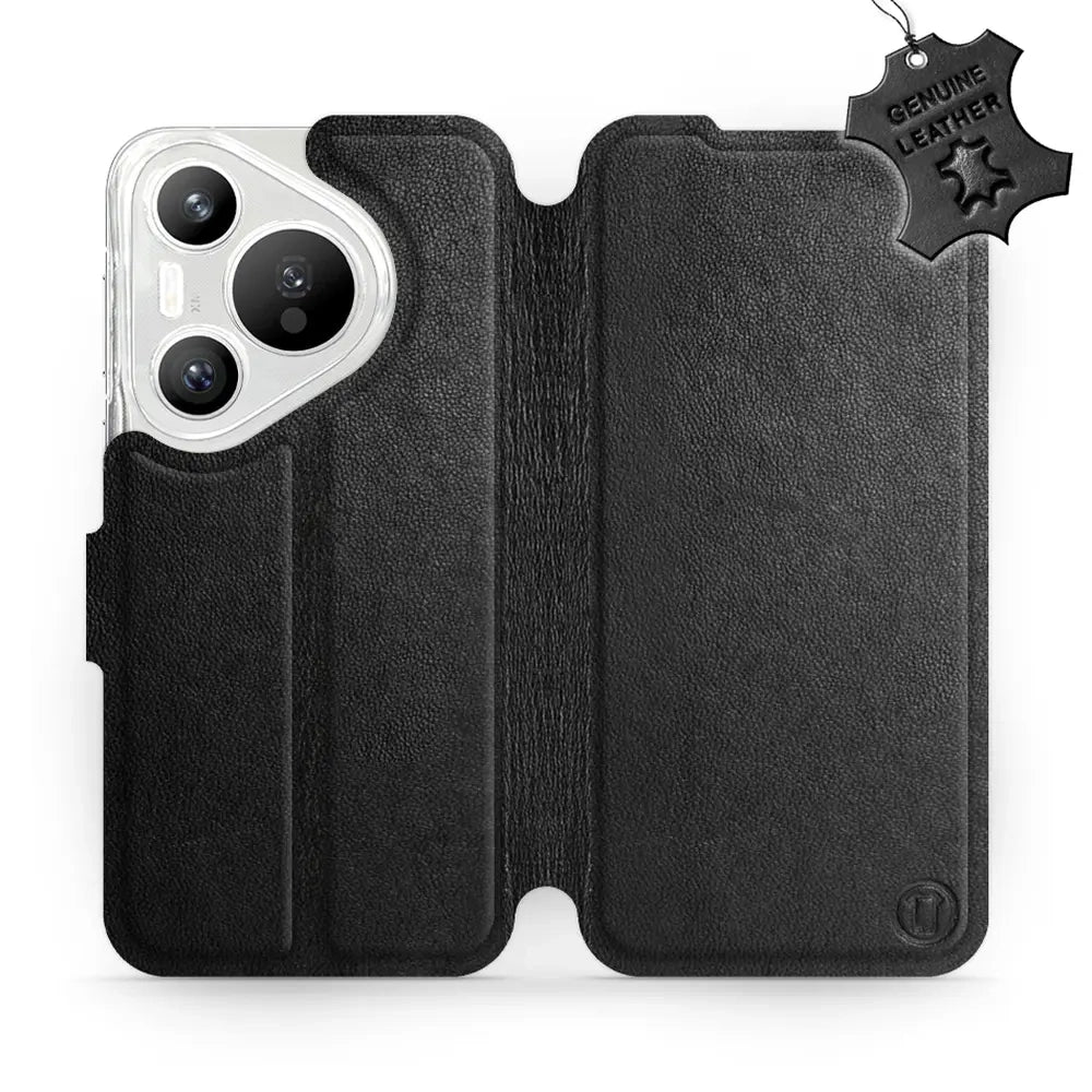 Echtleder Handyhülle für Huawei Pura 70, Mobiwear Leather, Schwarz