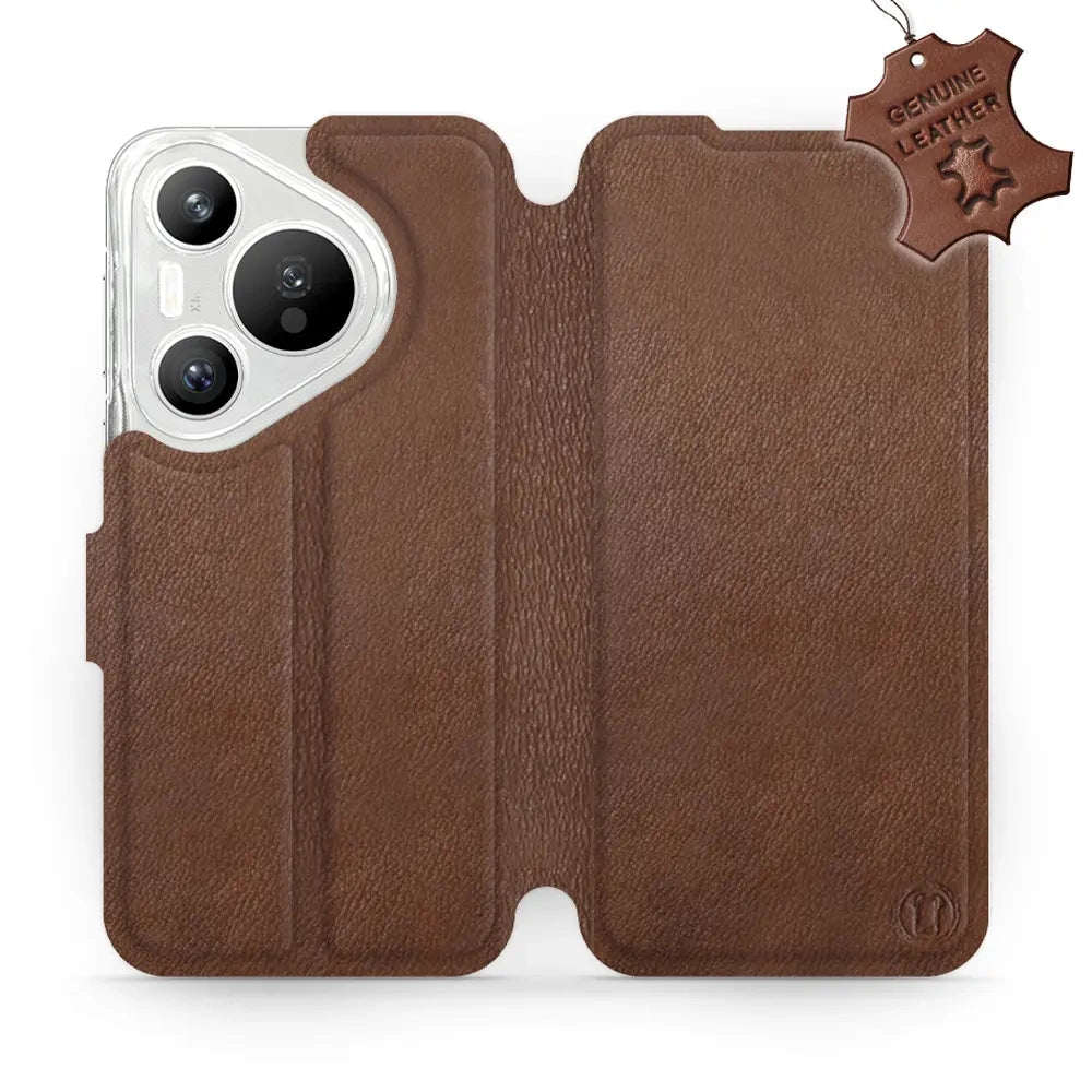 Echtleder Handyhülle für Huawei Pura 70, Mobiwear Leather, Braun