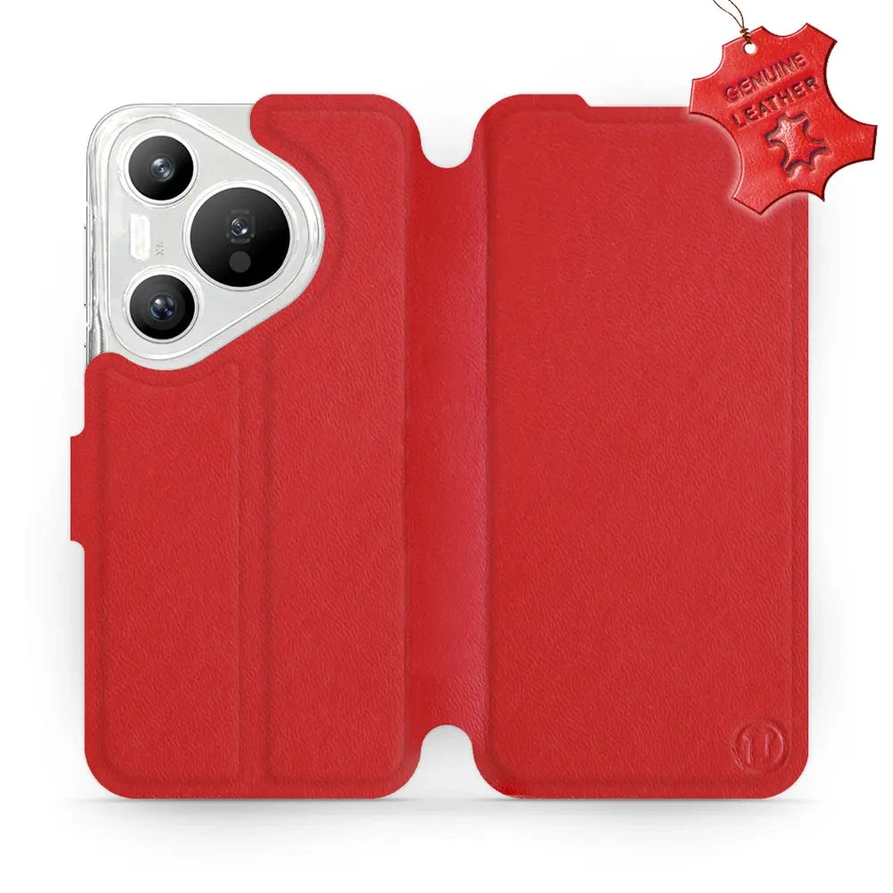 Echtleder Handyhülle für Huawei Pura 70, Mobiwear Leather, Rot