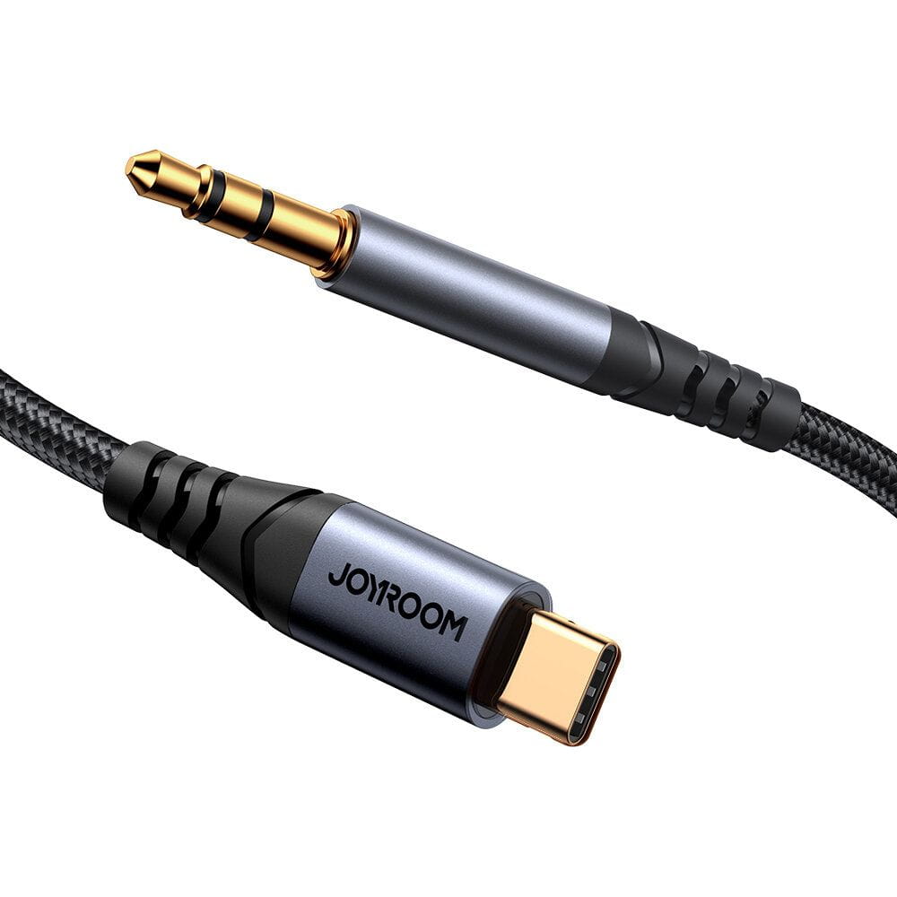 Audiokabel Mini-jack AUX 3,5 mm zu USB-C, Joyroom SY-A07, 1,2m, Schwarz