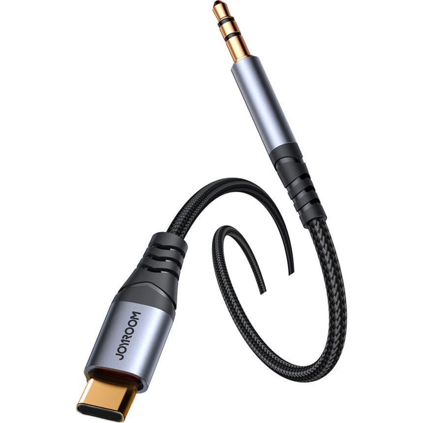 Audiokabel Mini-jack AUX 3,5 mm zu USB-C, Joyroom SY-A07, 1,2m, Schwarz