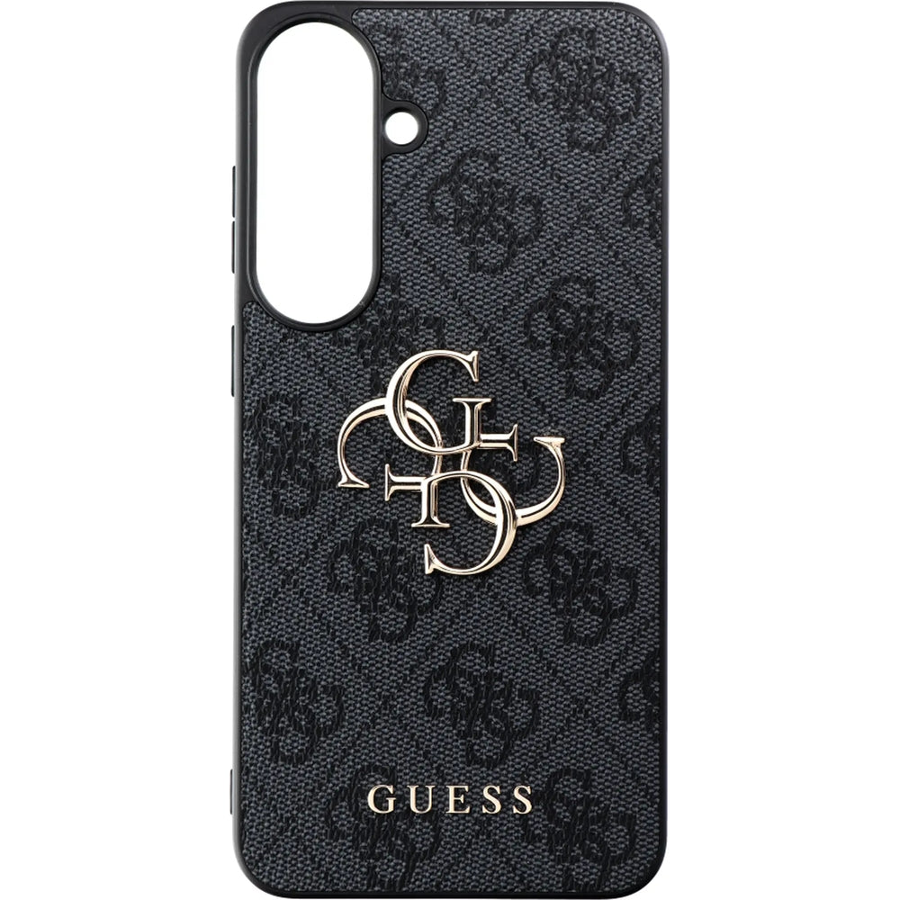 Handyhülle für Galaxy S26 FE, Guess Leather 4G Metal Logo, Schwarz