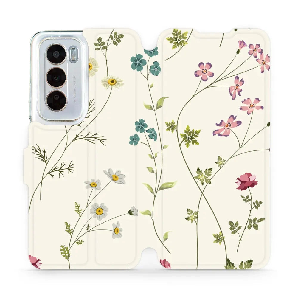 Handyhülle mit klappe für Oppo Reno 12 Pro, Mobiwear Book, Feldblumen