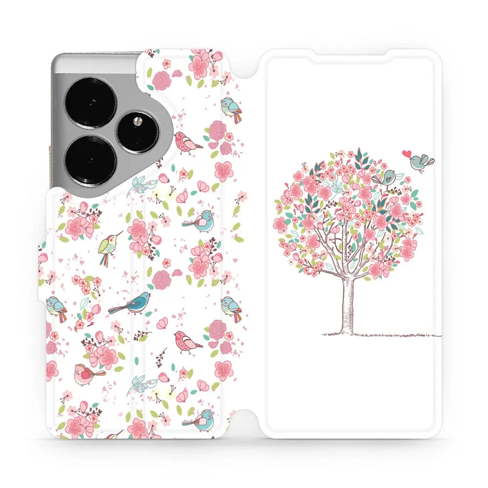 Handyhülle mit klappe für Realme GT 6, Mobiwear Book, Rosa Hain
