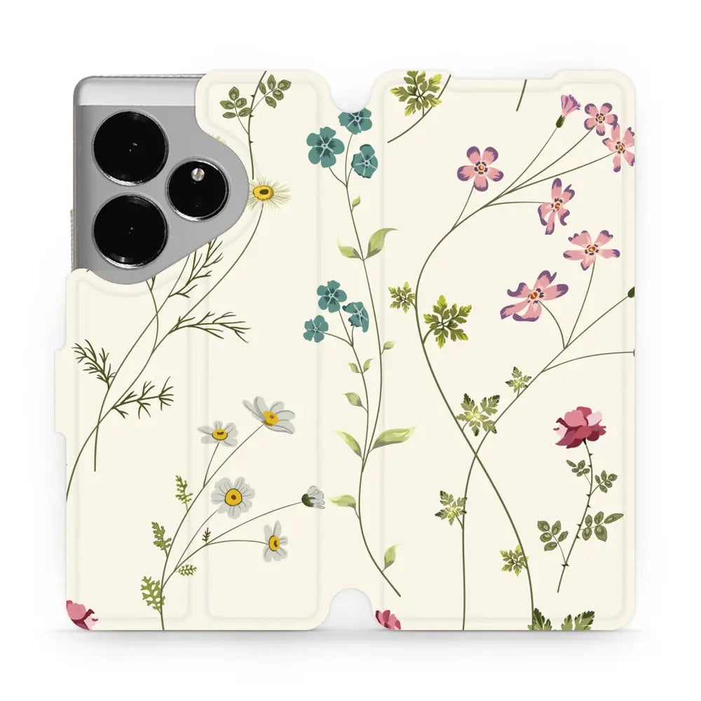 Handyhülle mit klappe für Realme GT 6, Mobiwear Book, Feldblumen