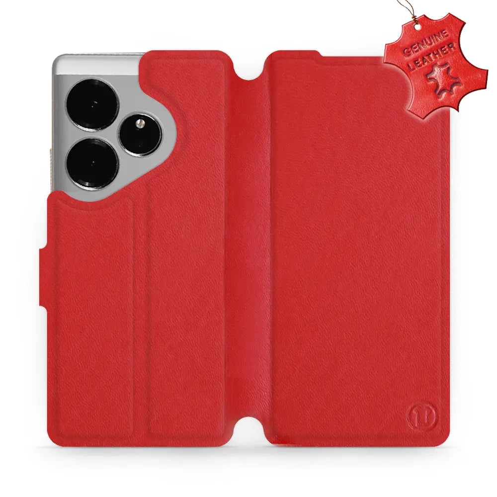 Echtleder Handyhülle für Realme GT 6, Mobiwear Leather, Rot