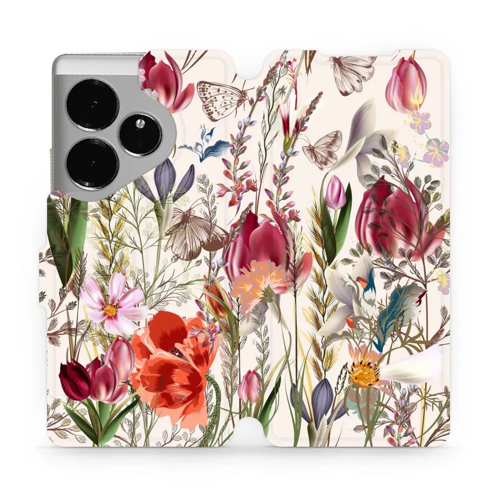 Handyhülle mit klappe für Realme GT 6, Mobiwear Book, Blumenstrauß