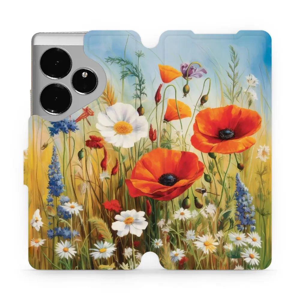Handyhülle mit klappe für Realme GT 6, Mobiwear Book, Wiesenblumen