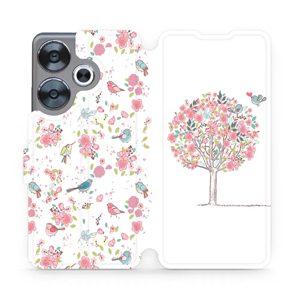 Handyhülle mit klappe für Xiaomi Poco F6, Mobiwear Book, Rosa Hain