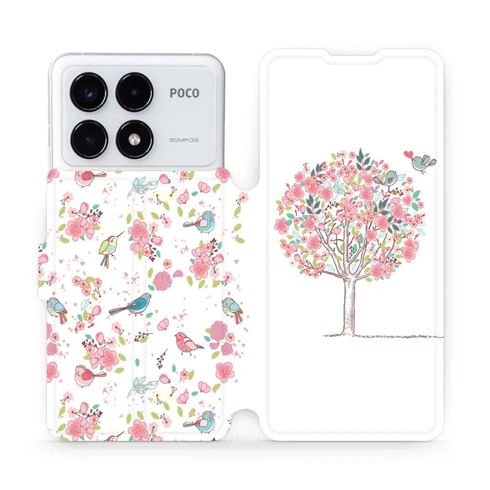 Handyhülle mit klappe für Xiaomi Poco F6 Pro, Mobiwear Book, Rosa Hain