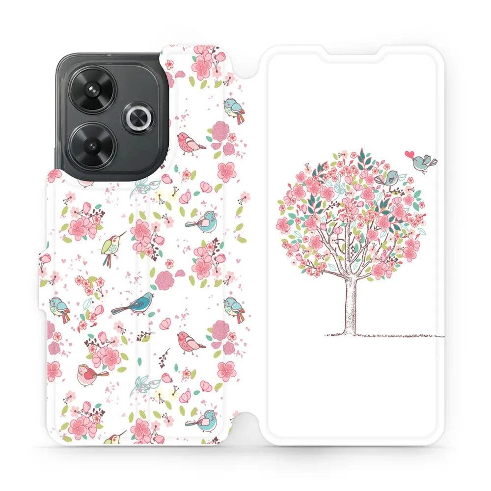 Handyhülle mit klappe für Xiaomi Redmi 13 4G, Mobiwear Book, Rosa Hain