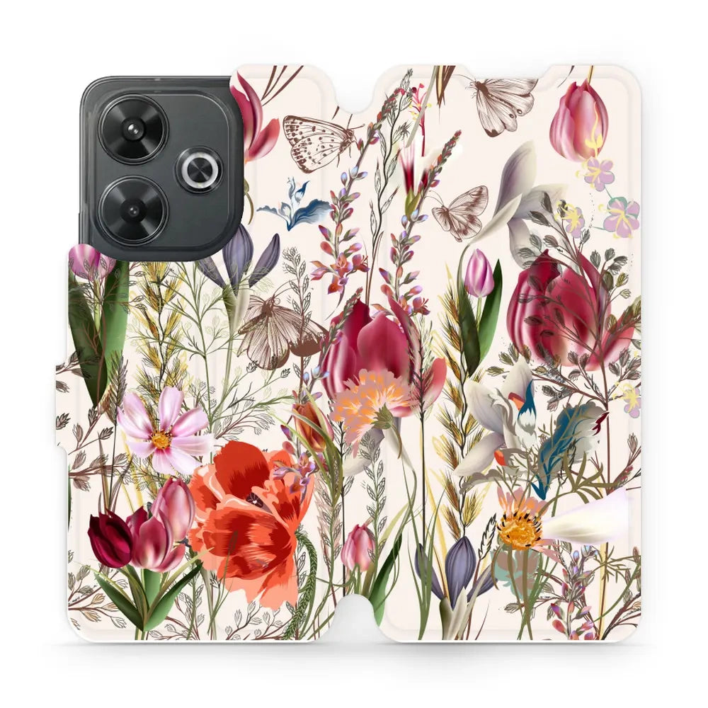 Handyhülle mit klappe für Xiaomi Redmi 13 4G, Mobiwear Book, Blumenstrauß